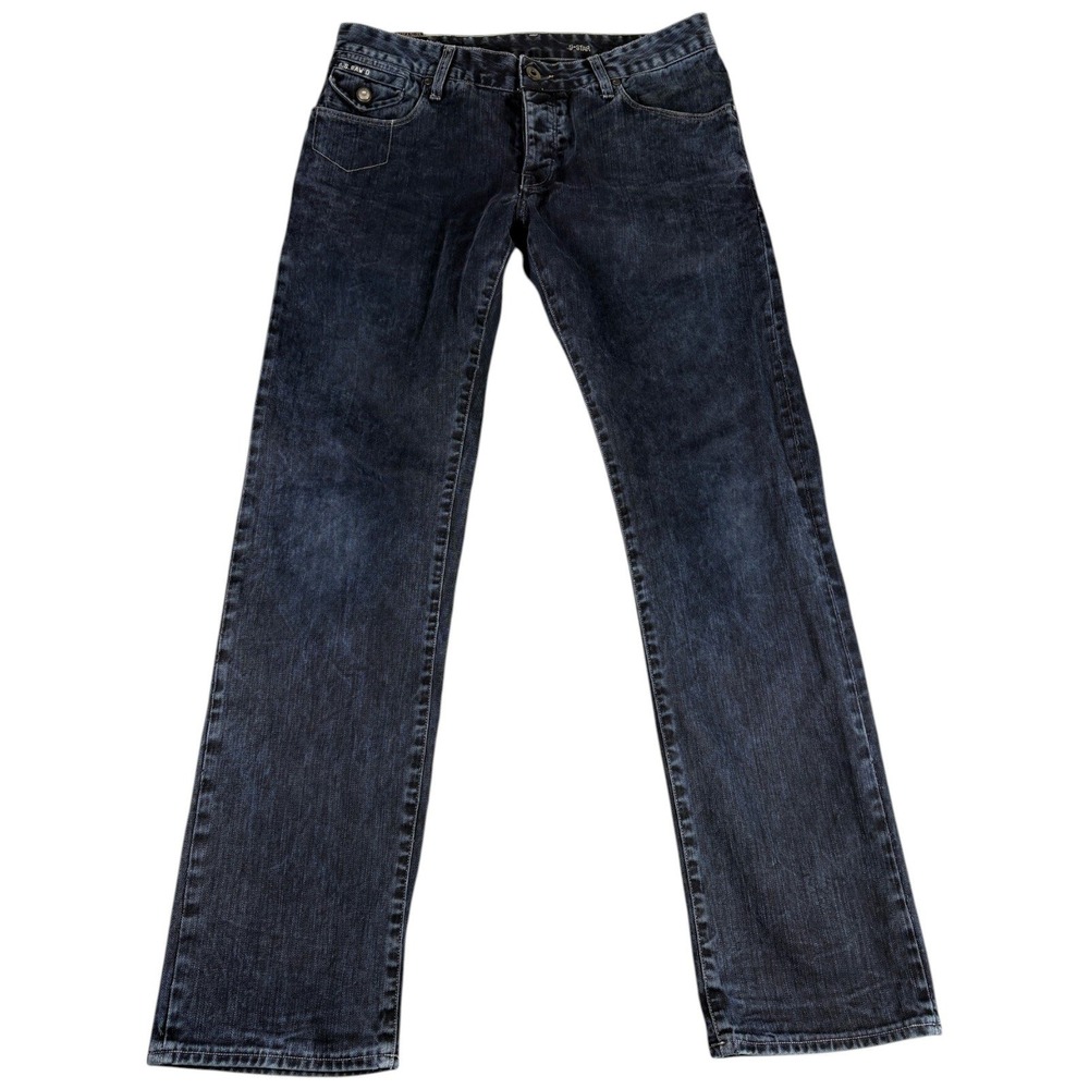G-Star Raw Jeans Mens 34x34 Blue Denim Darkโ Wash Streetwear Rugged Straight Leg
